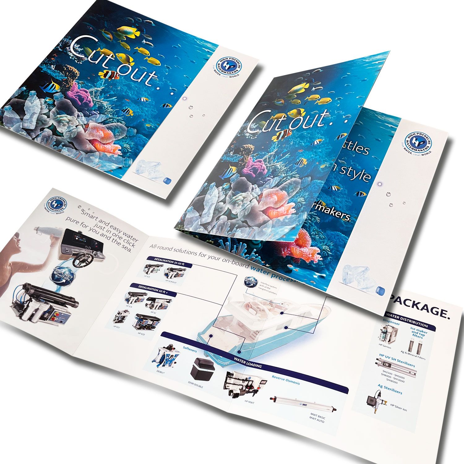 Matteo Farnè Marketing Pubblicità Folder Welcome Kit HP watermakers