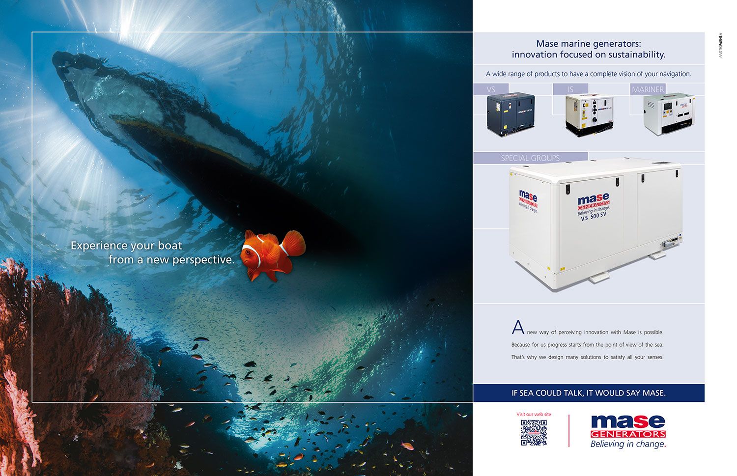 Matteo Farnè pagina pubblicitaria campagna adv stampa Mase prospettiva 2023