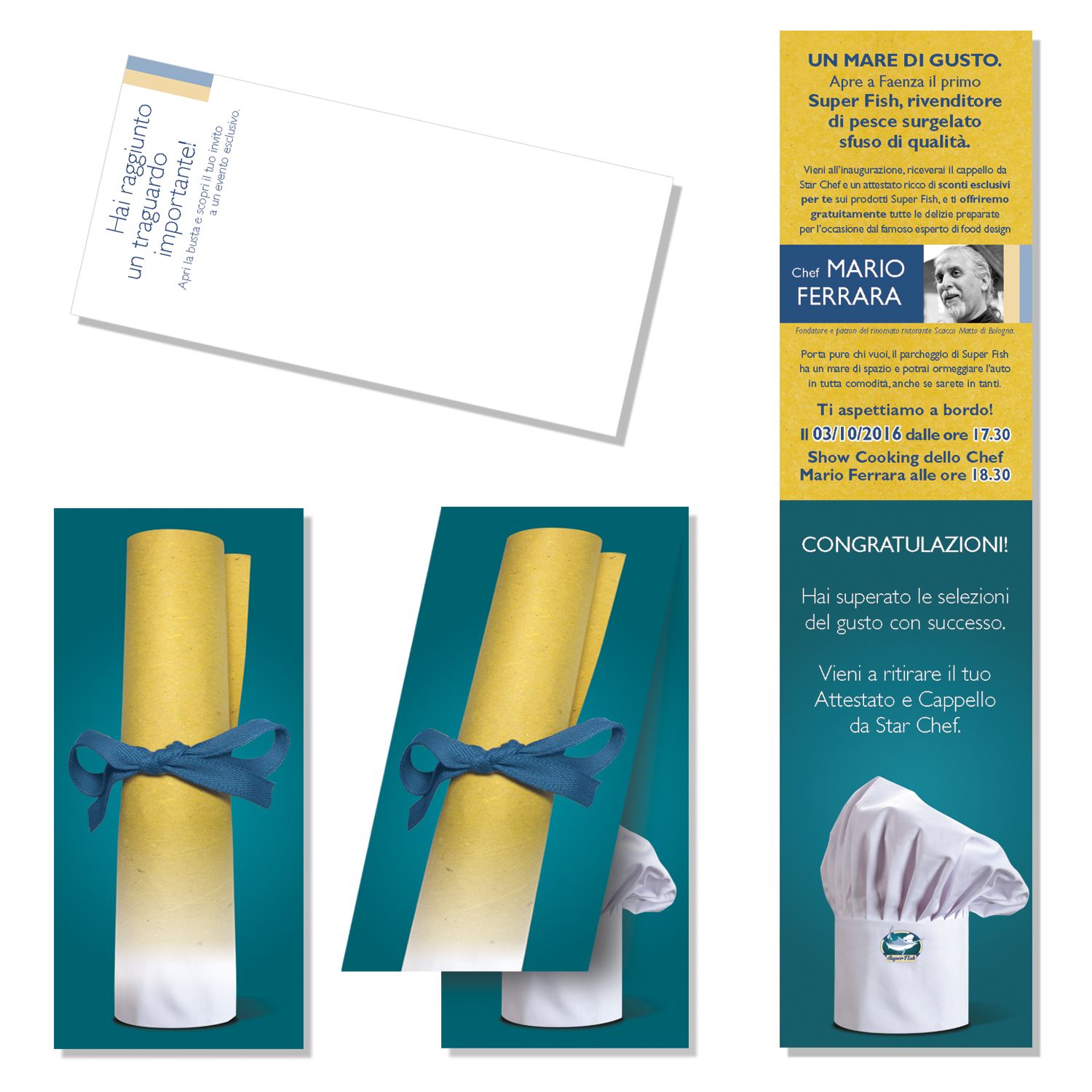 direct marketing folder teaser busta invito pesce qualità