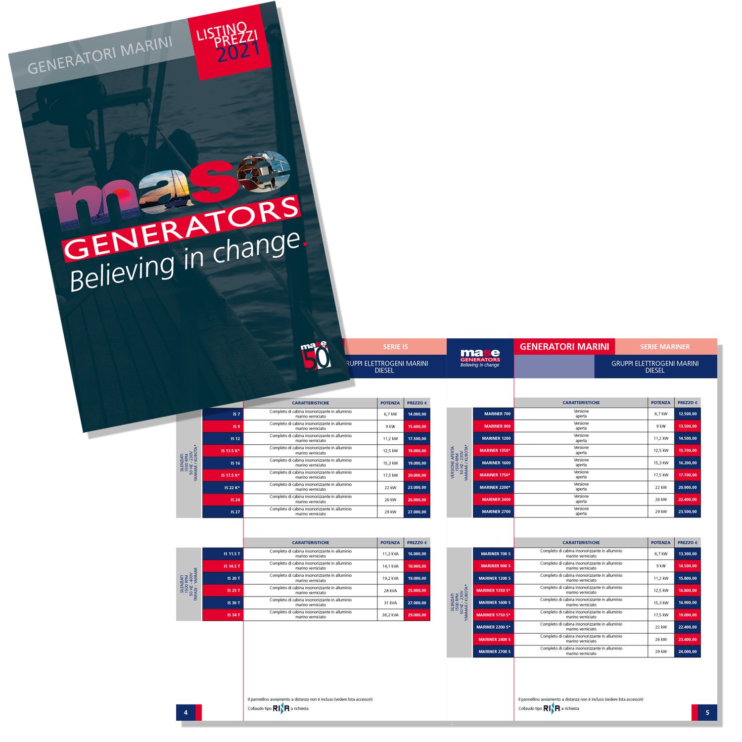 Mase generatori marini nautica