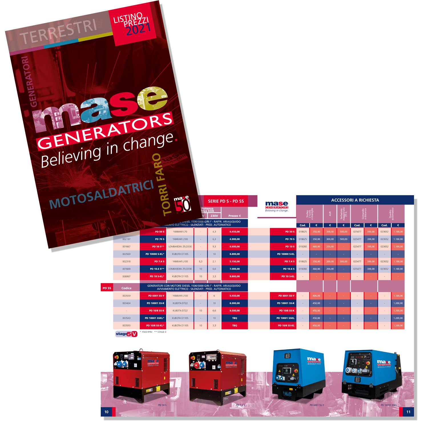 Mase generatori terrestri motosaldatrici torri faro