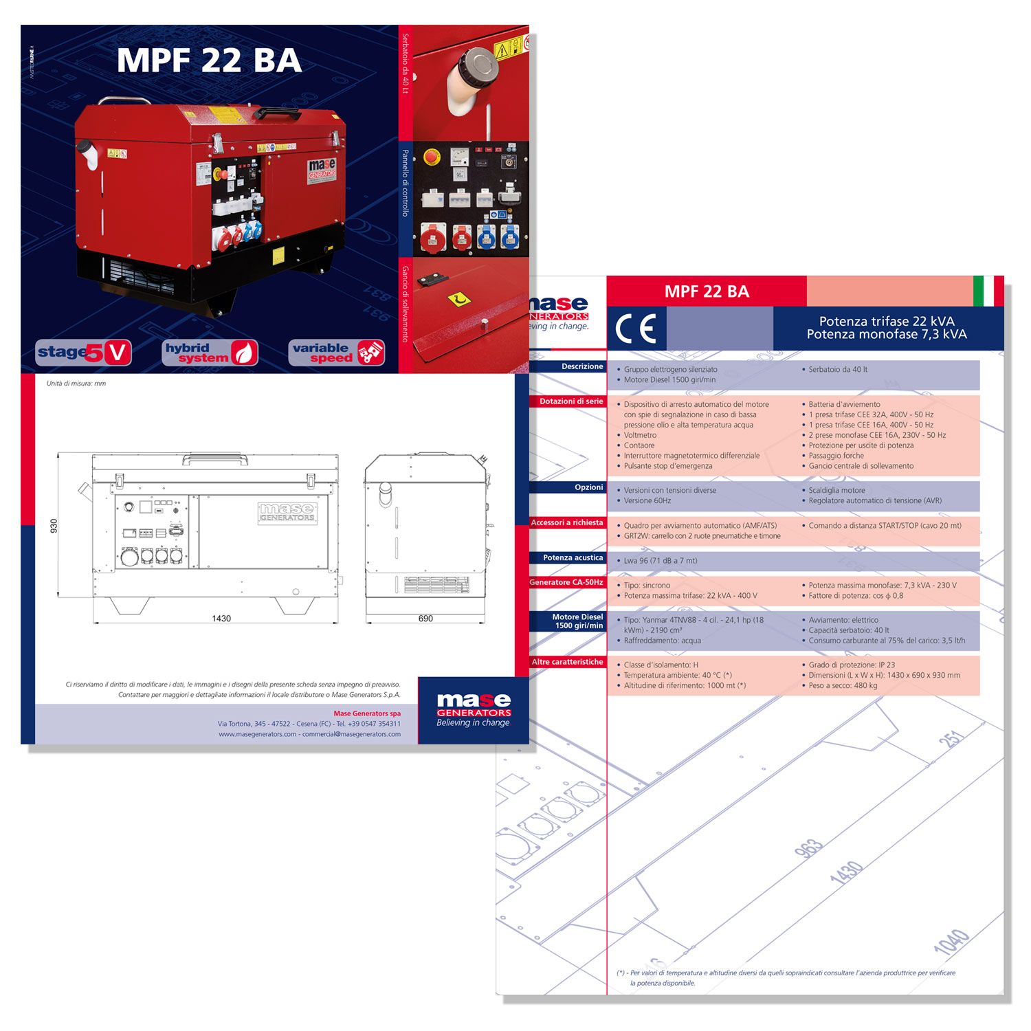 schede tecniche prodotto mase generators spa cesena