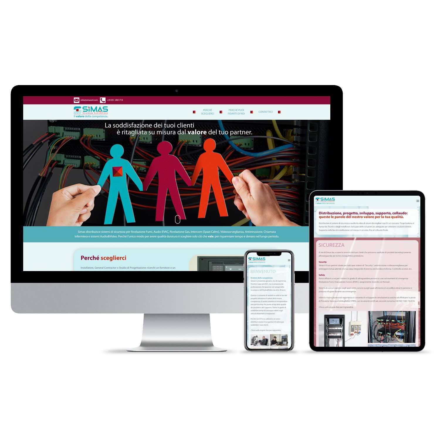 Sito Web Simas Sicurezza Audio&Video realizzato da Matteo Farnè Marketing & Pubblicità