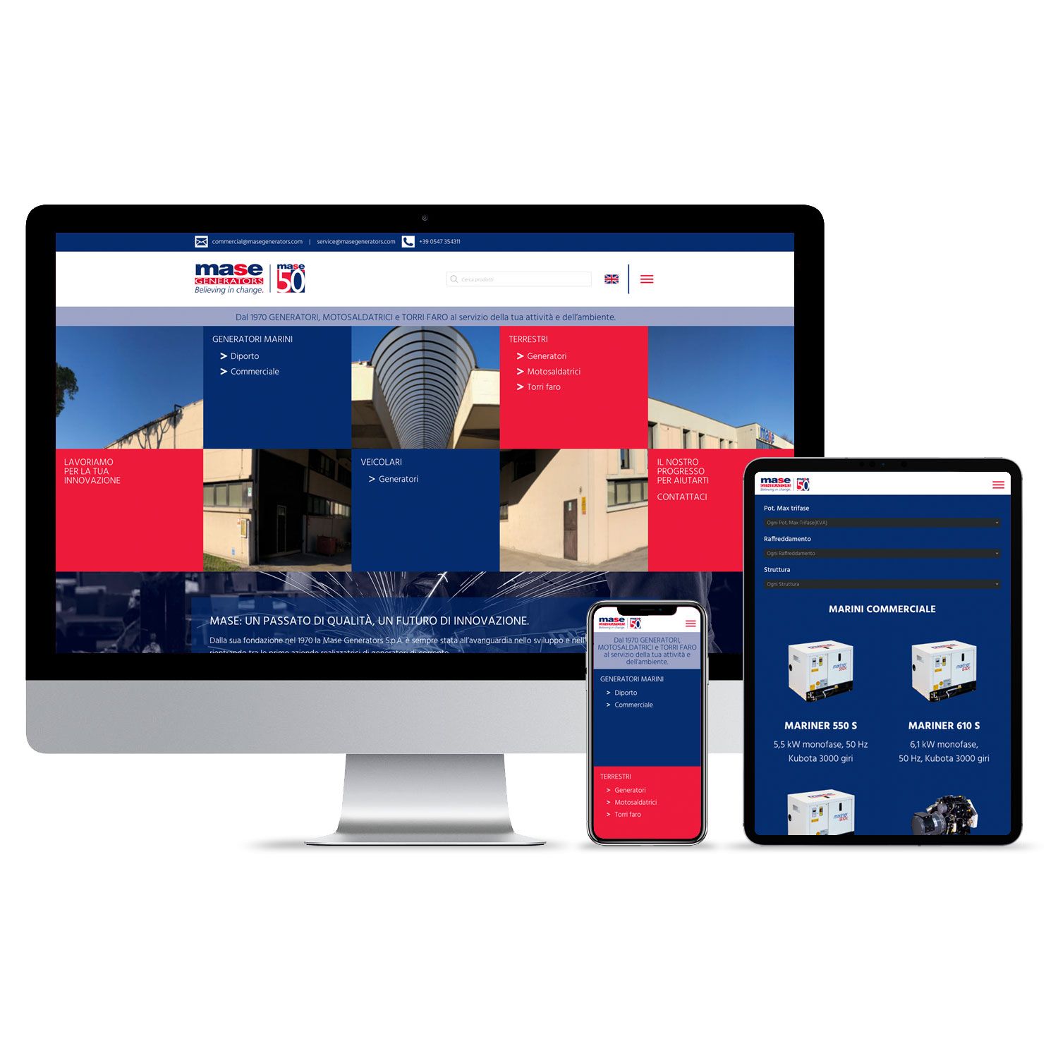 Mase Generators digital sito internet web responsive