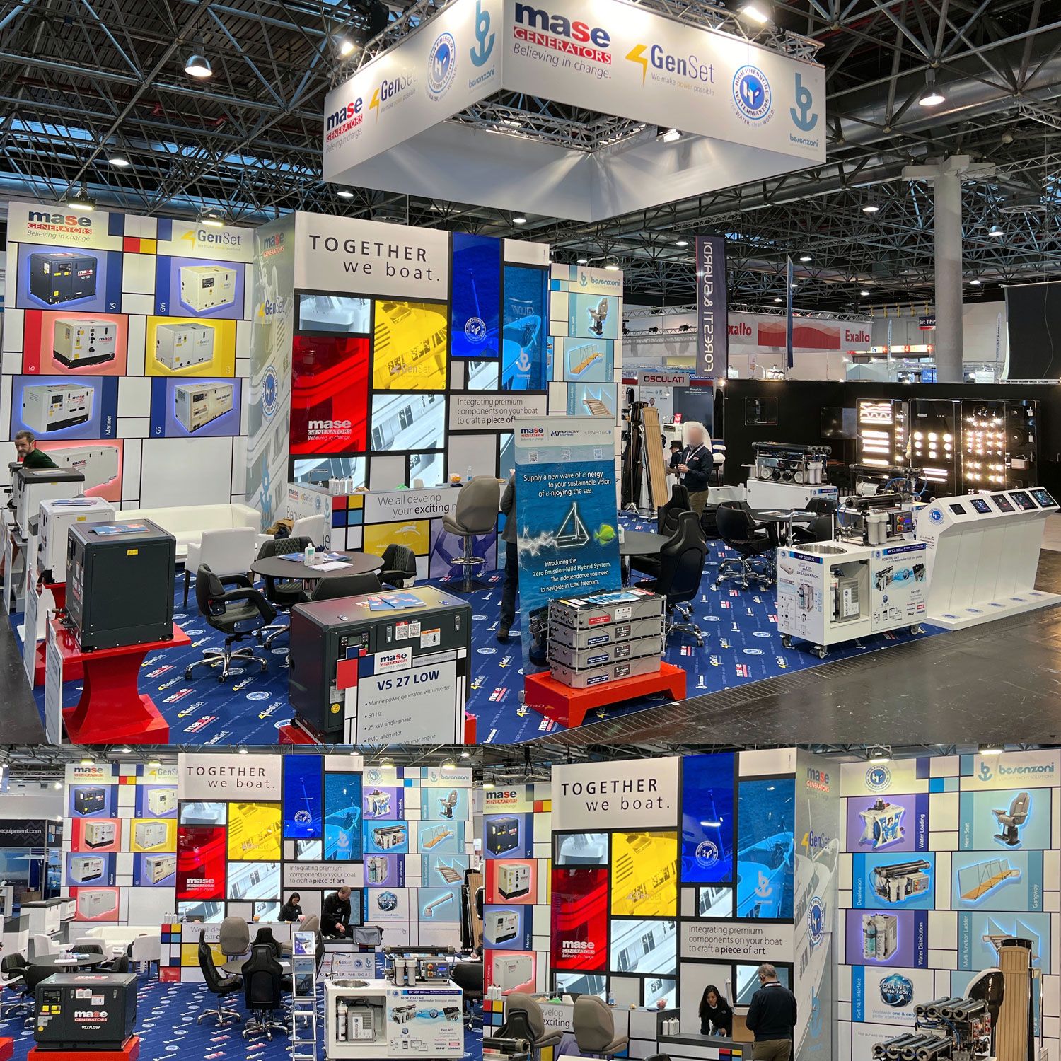 Mase Generators progetto stand fiera nautica Boot Dusseldorf 2024