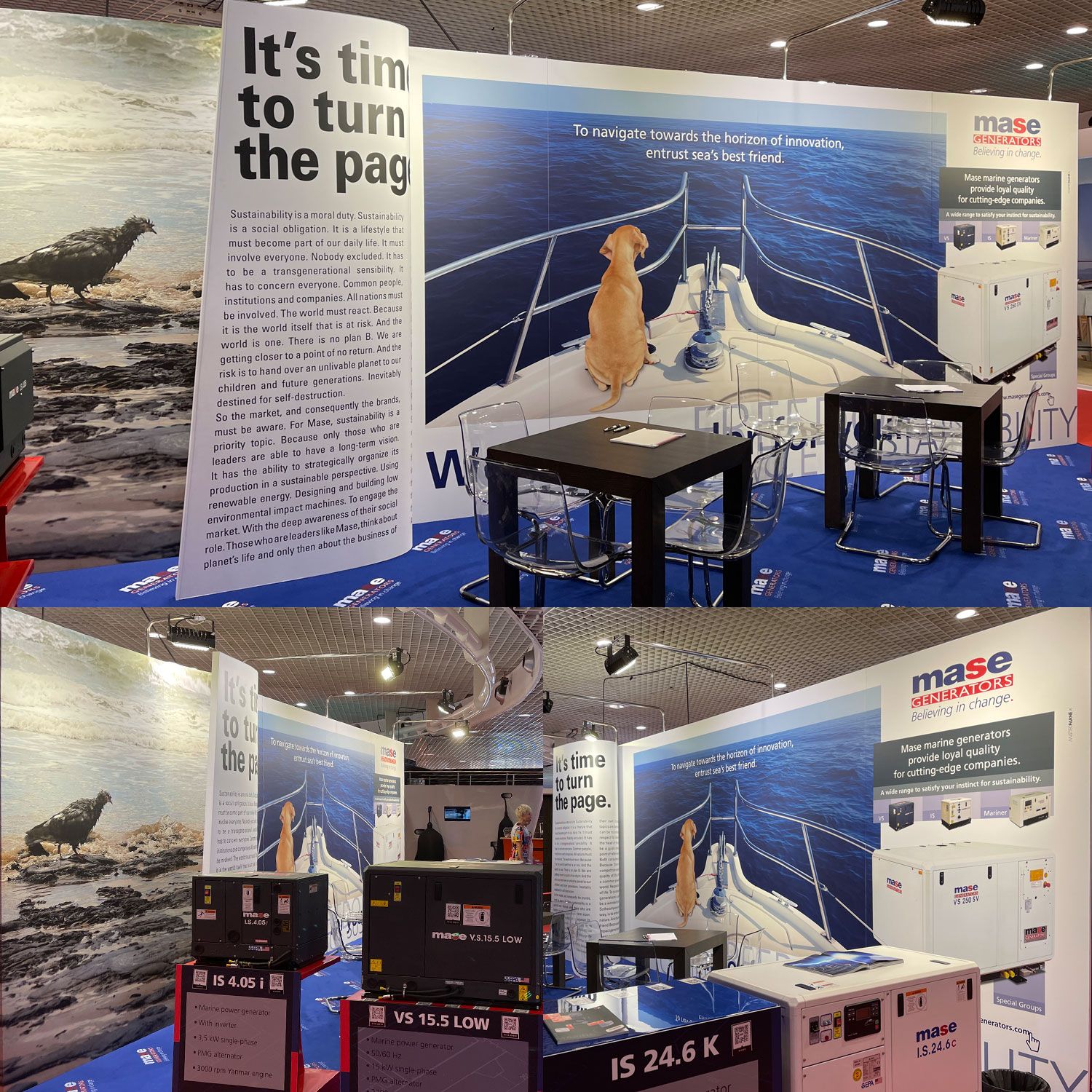 Mase Generators progetto stand fiera nautica Cannes 2021