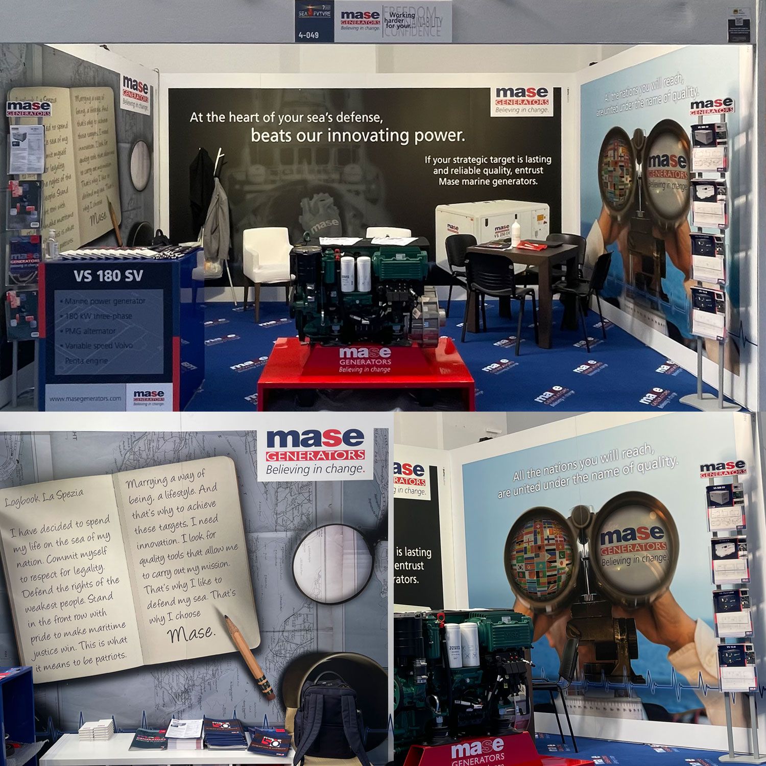 Mase Generators progetto stand fiera nautica La Spezia Sea Future 2021